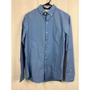 Van Heusen Men's Shirt Small Long Sleeve Button Up Blue Slim Fit